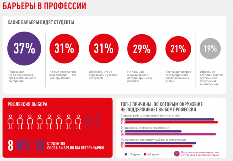 Студенты-ветеринары назвали выгорание ключевым барьером в будущей работе &mdash; исследование